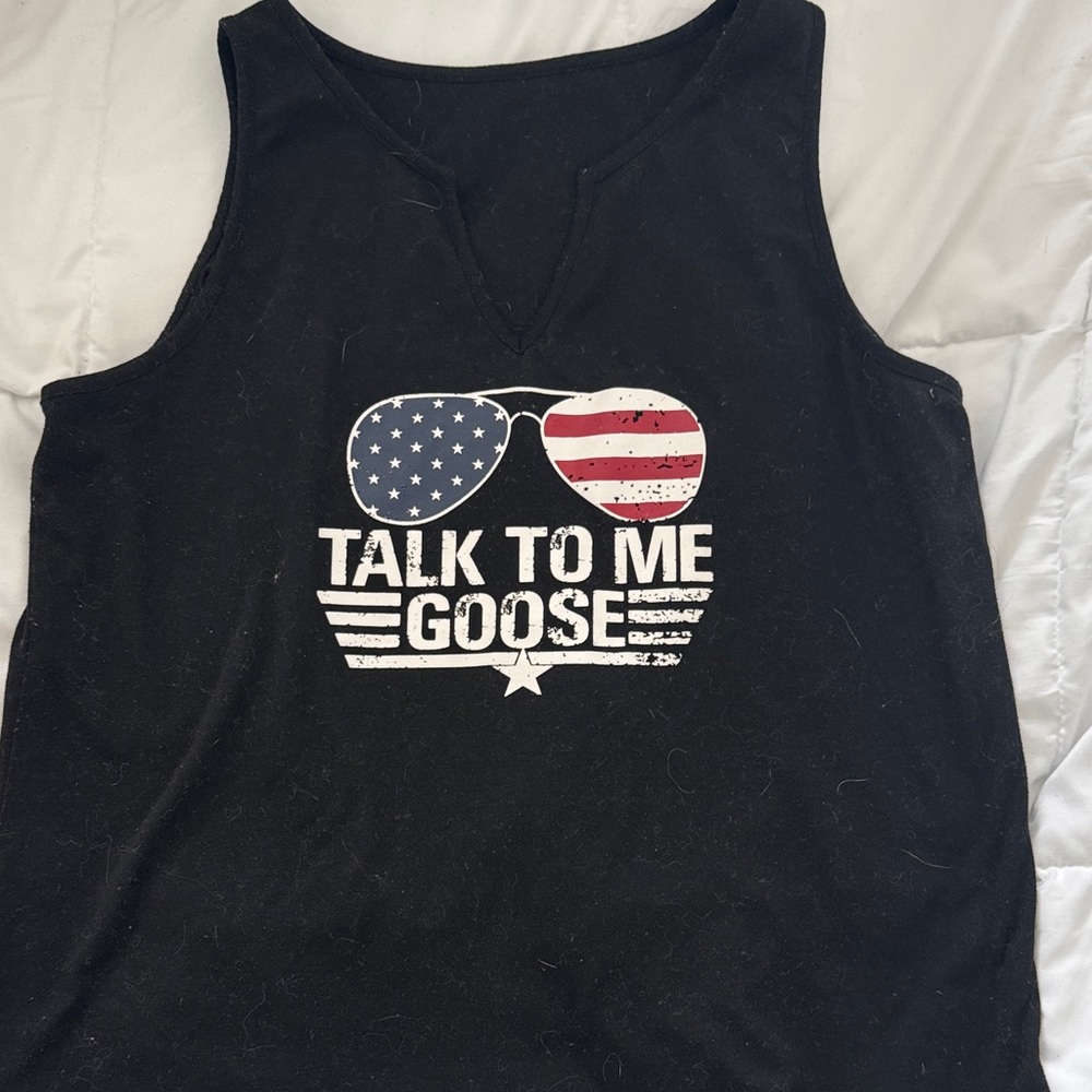 Black Graphic Tank Top